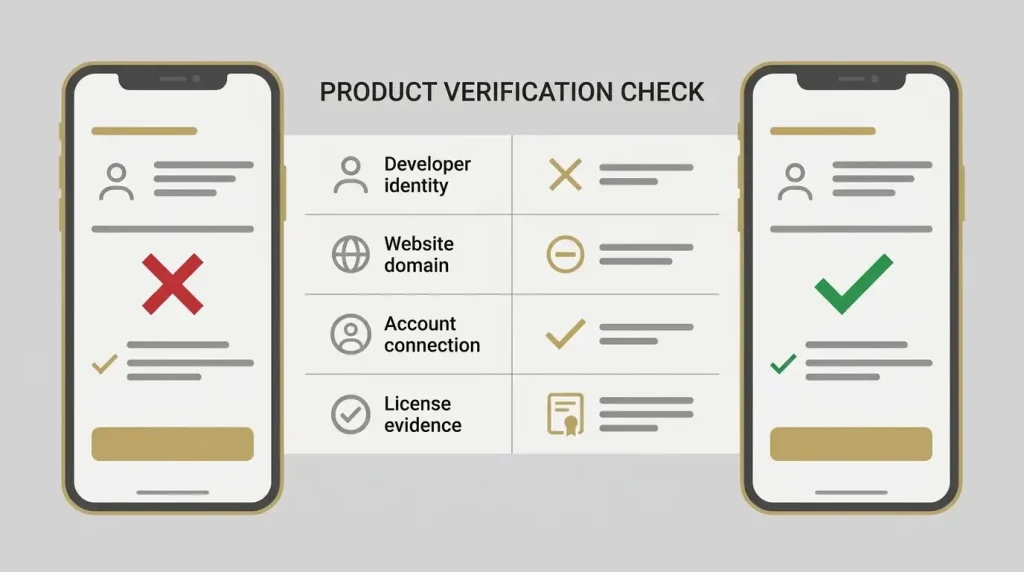 Illustration of a mobile app identity verification checklist