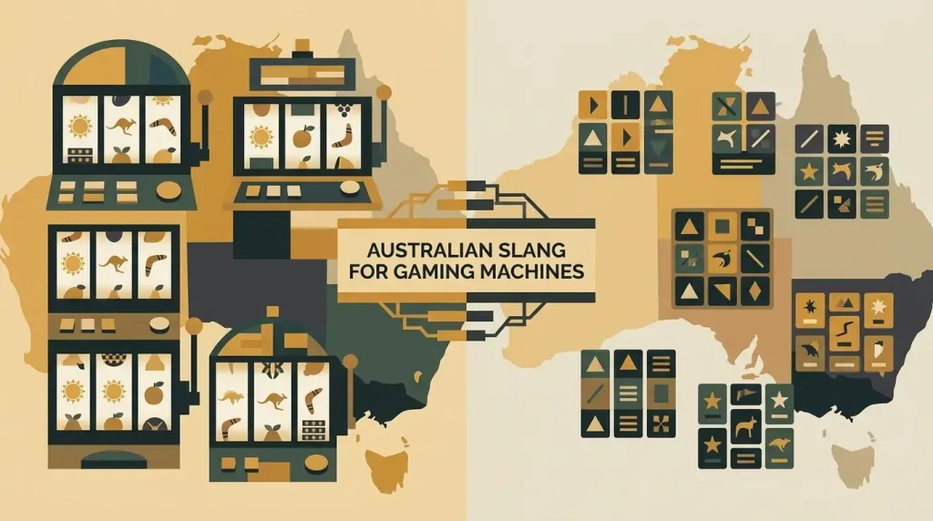 Neutral editorial illustration for Golden Casino Pokies: Australian Terminology, Software and Evidence